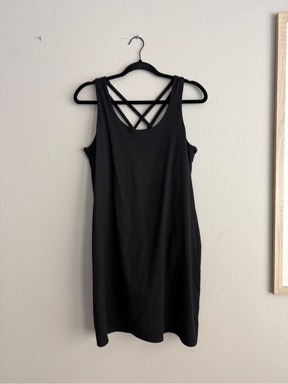 Kyodan Sz L Athletic Skort Dress Pocket Shorts Criss Cross Back Black